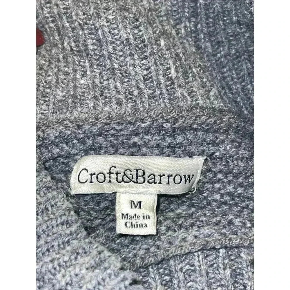 Croft & Barrow Charcoal Gray Turtleneck Ribbed Knit Long Sleeve Sweater M - Picture 4 of 6